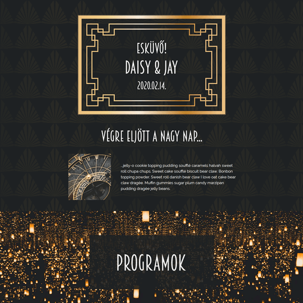 esküvői weboldal sablon